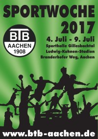 Plakat der 34. BTB-Sportwoche 2017 vom 04.07. bis 09.07.2017