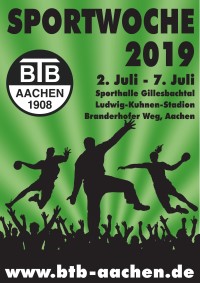 Plakat der 36. BTB-Sportwoche 2019 vom 02.07. bis 07.07.2019