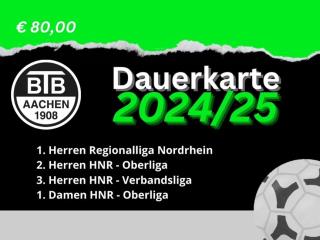 BTB-Dauerkarte der Saison 2024/2025 – Vorderseite; Aachen, 16.06.2024